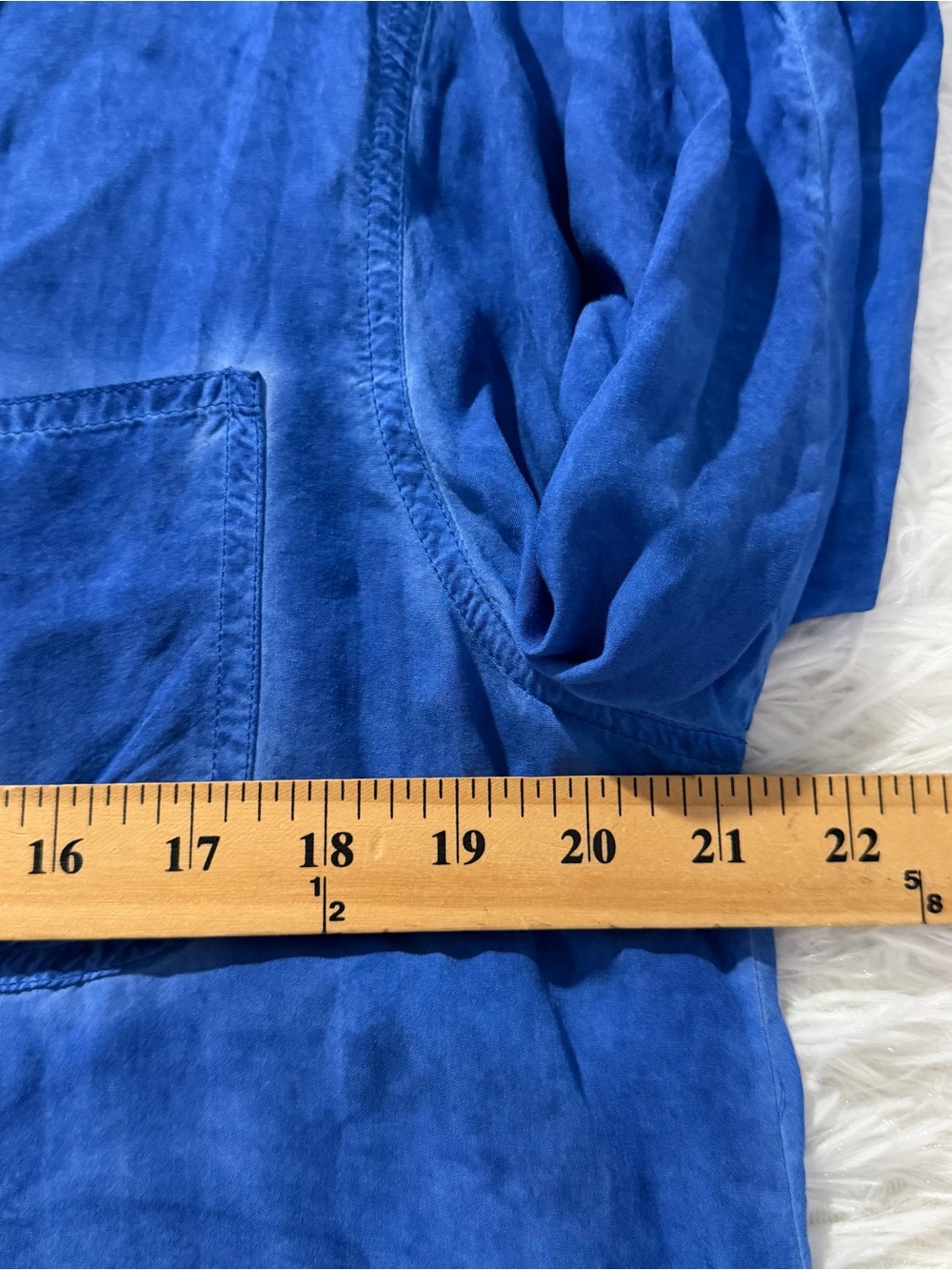 Velvet Heart Womens Button Up Tunic Top Size Large Blue High Low Long Sleeve - Picture 4 of 7